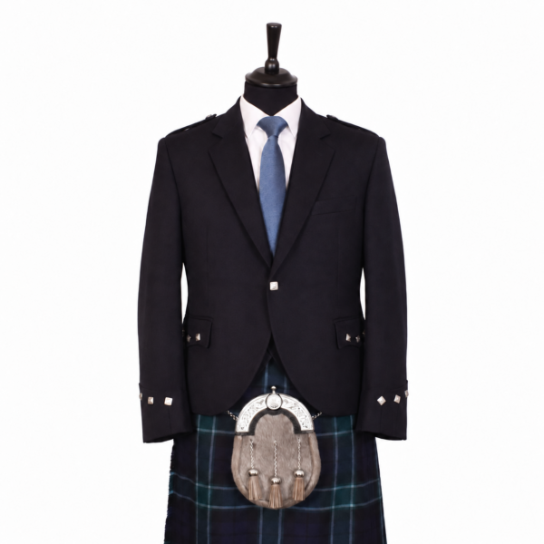 Black barathea Argyll jacket