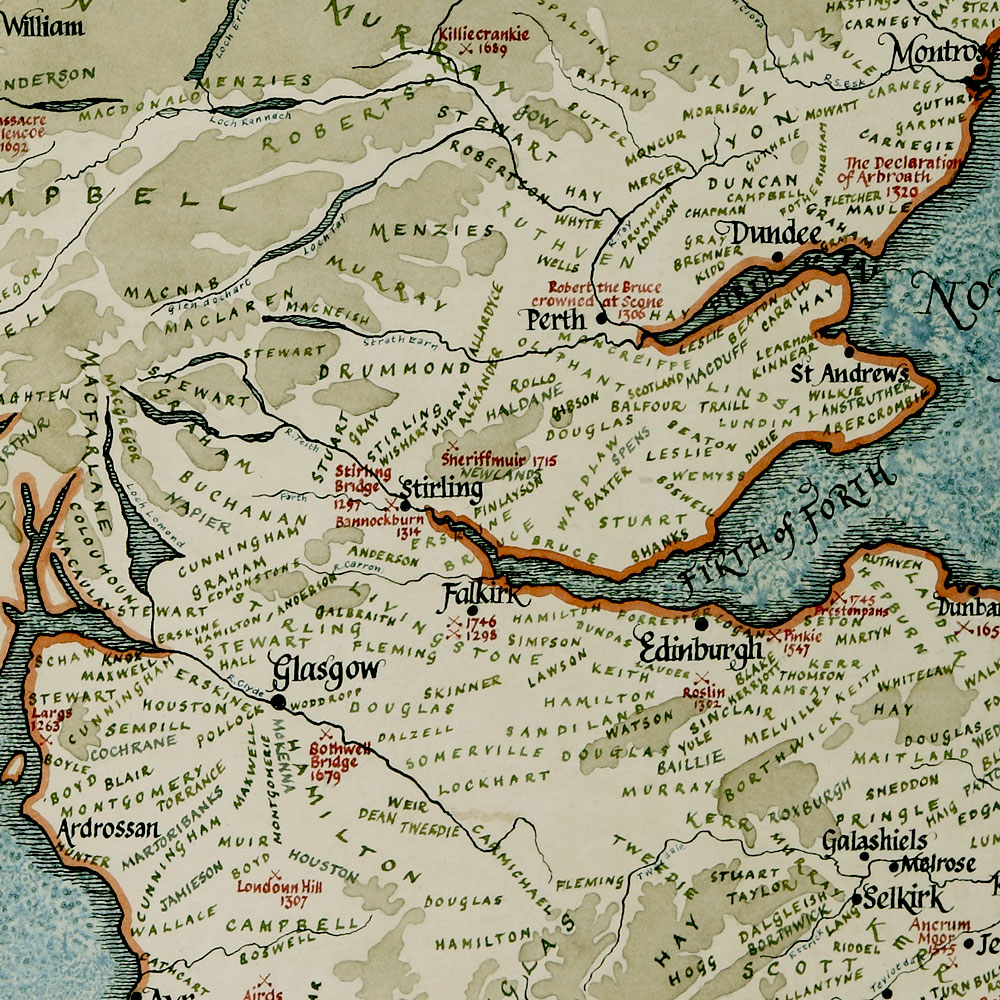 Clan Map of Scotland detail