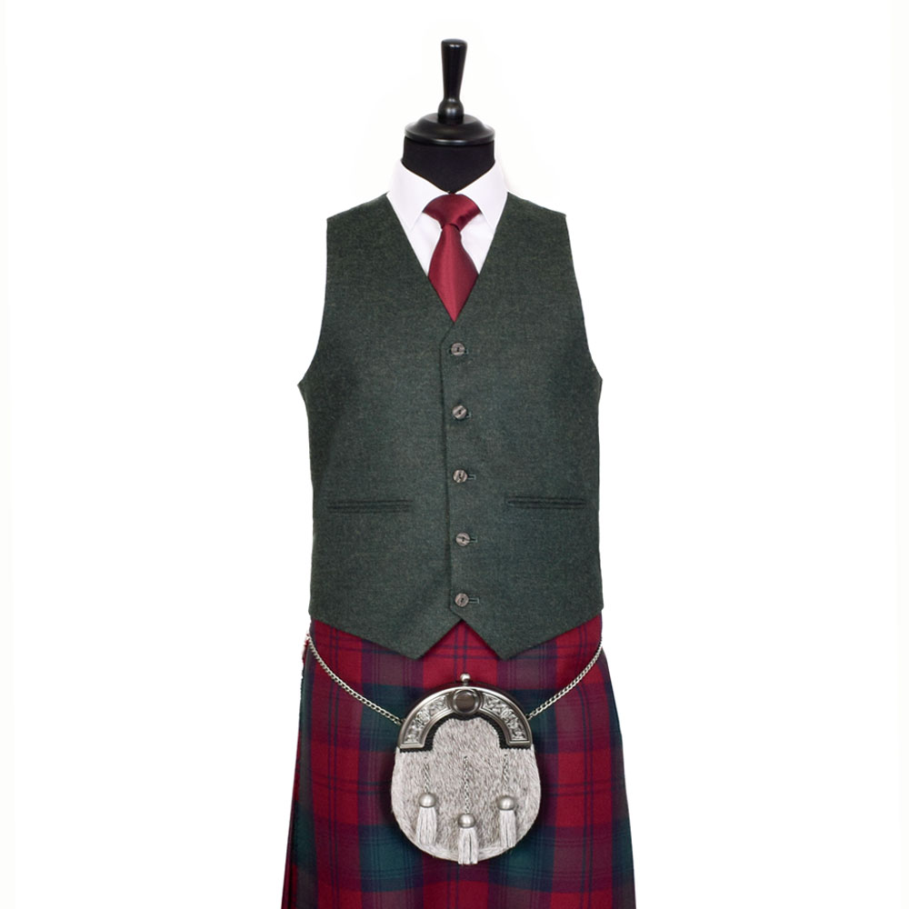 Argyll Huntly Green Tweed waistcoat