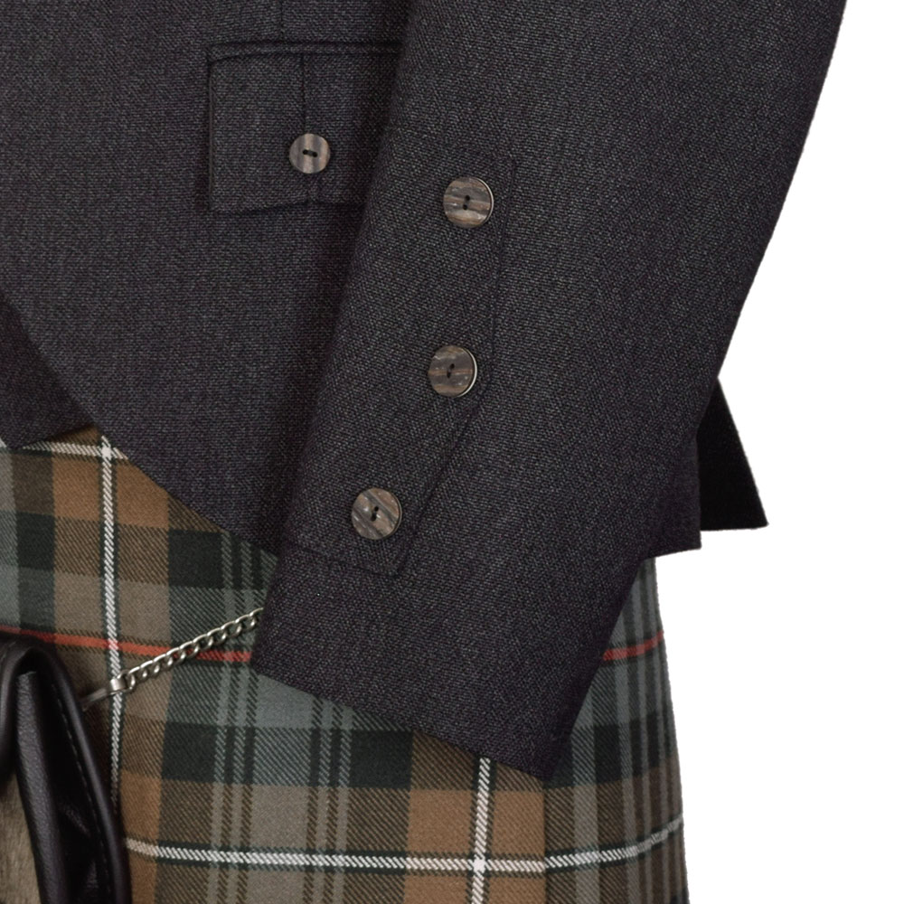 Braemar Charcoal Arrochar Tweed cuff detail