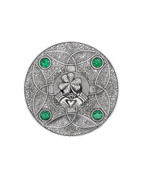 Small Irish clan and sept crest plaid brooch