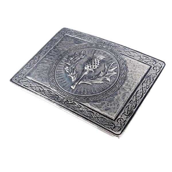 Thistle Design belt buckle detail