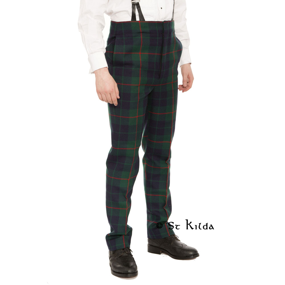 Fishtail tartan trews, rear detail