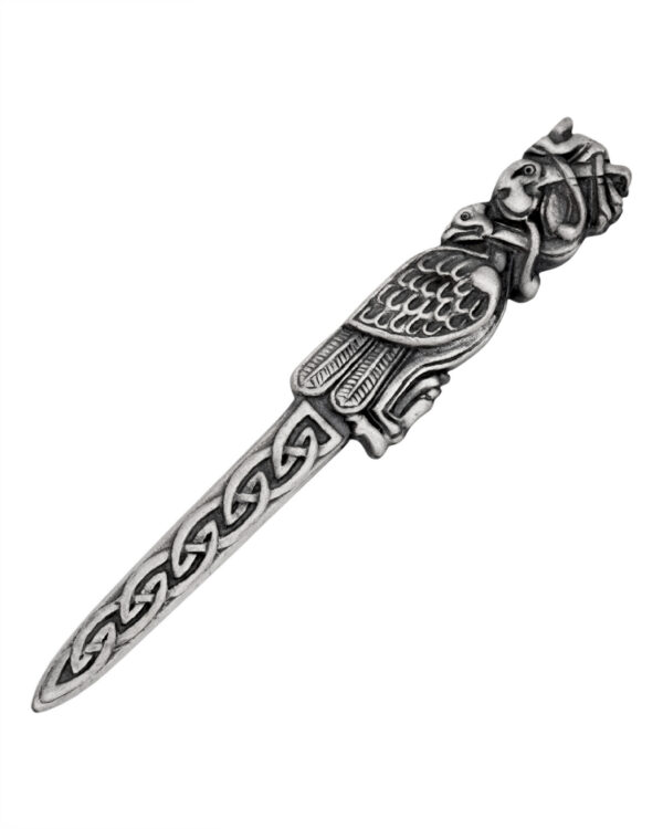 Book of Kells bird of prey kilt pin, square product view