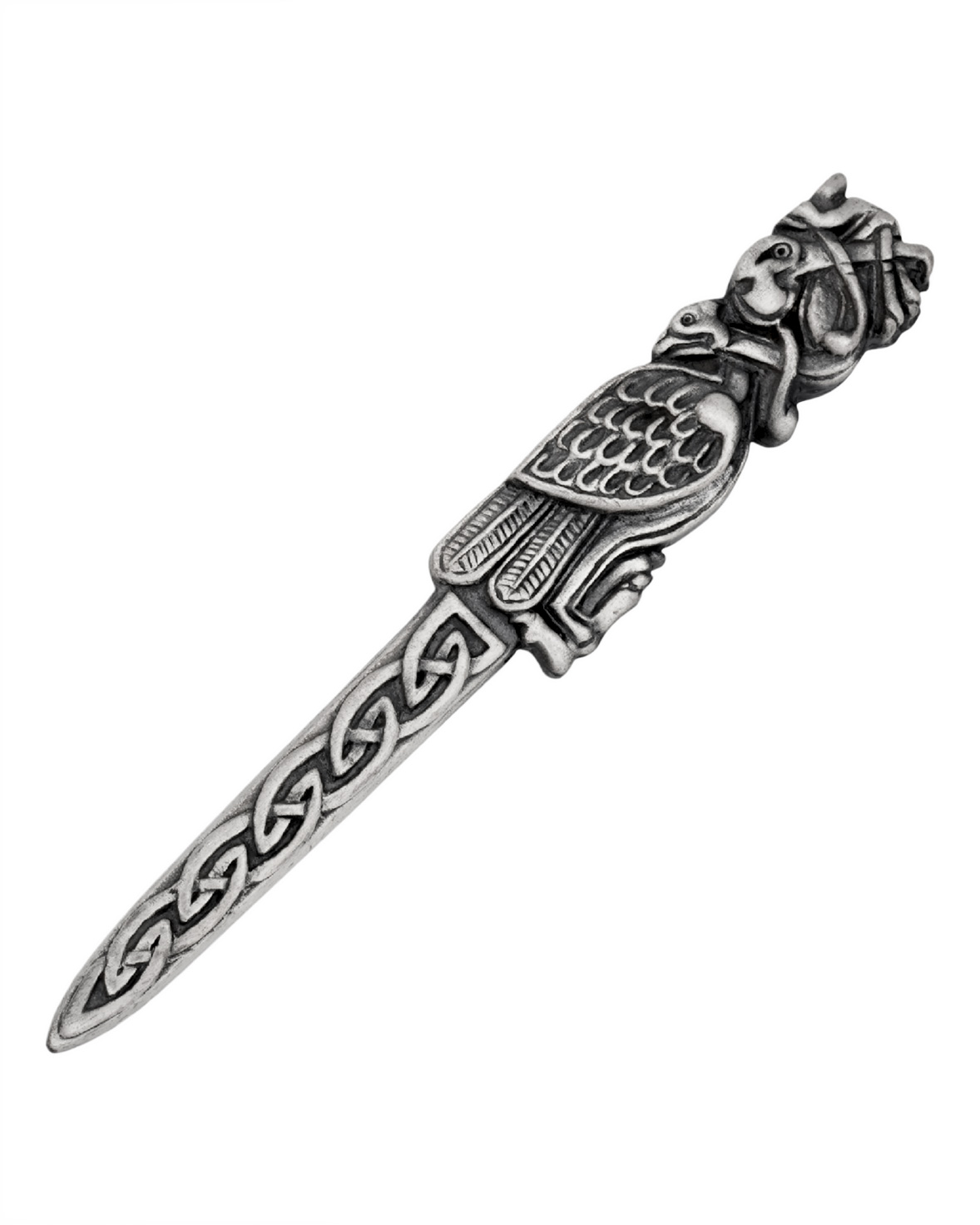 Book of Kells bird of prey kilt pin, square product view