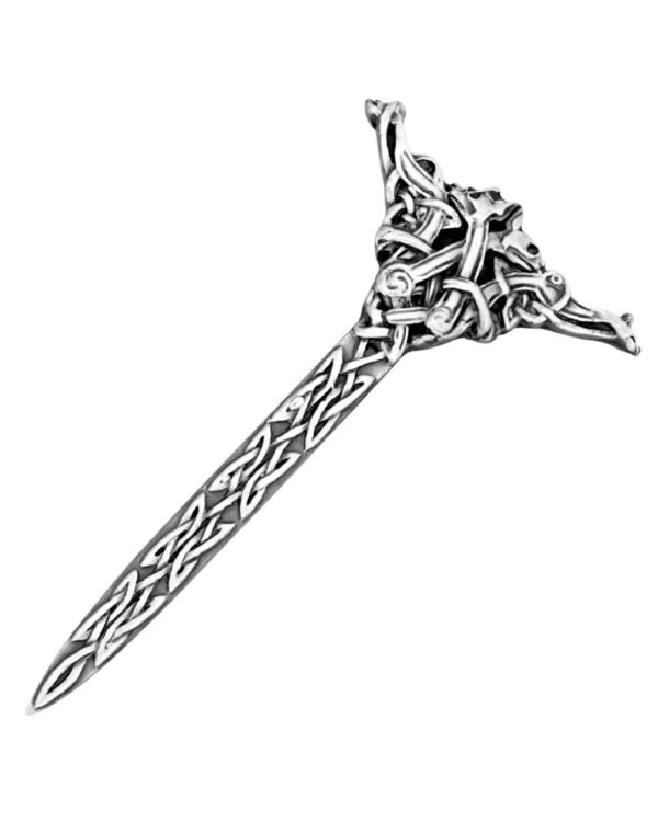 Book of Kells interlaced beasts kilt pin