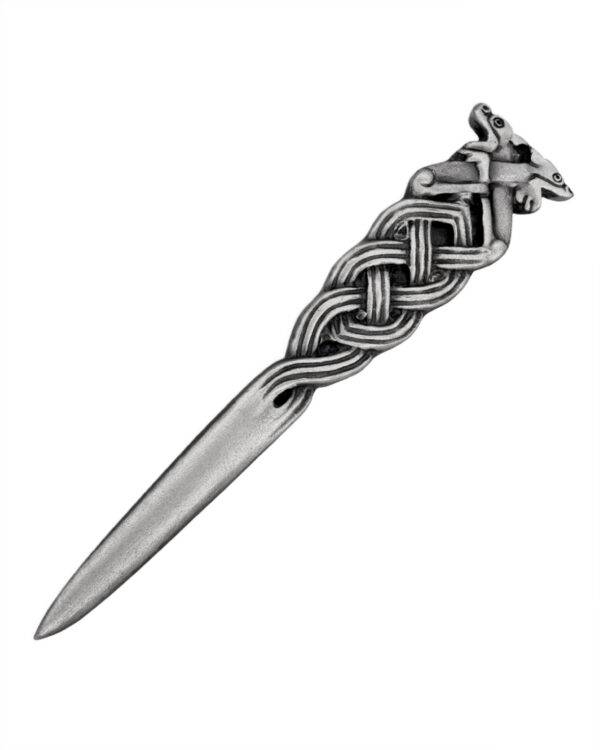 Book of Kells interlaced dragons kilt pin