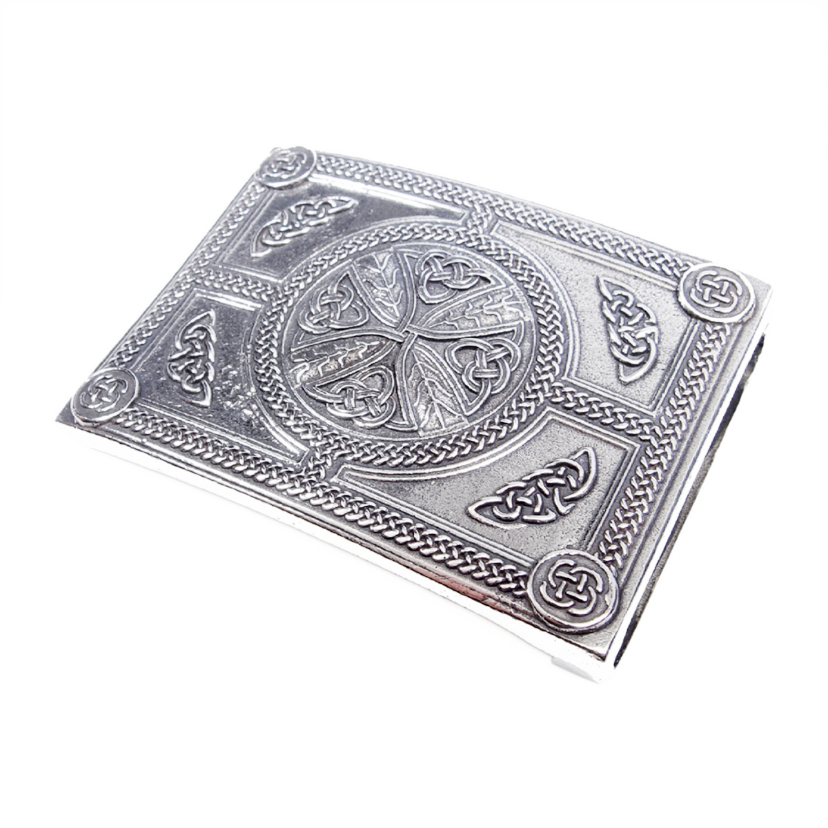 Celtic Cross belt buckle side view