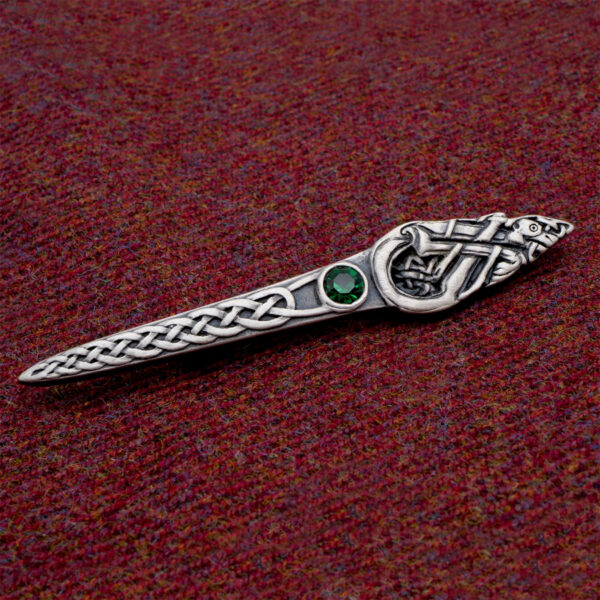 Book of Kells interlaced dog kilt pin, square product view