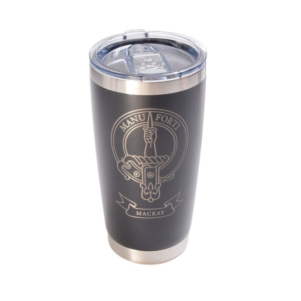 20oz clan crest coffee mug shown with the Mackay crest