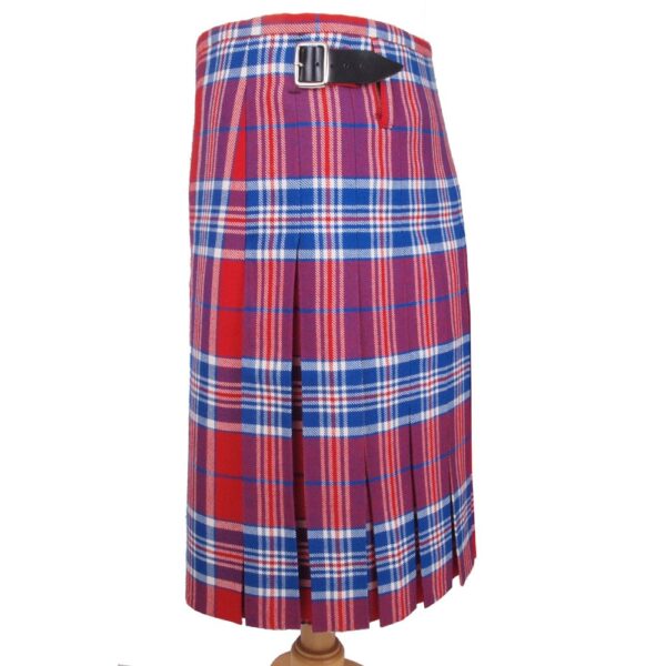 4-Yard Box-Pleat Kilt Detail Four to five-yard box-pleat tartan kilt, pleating detail