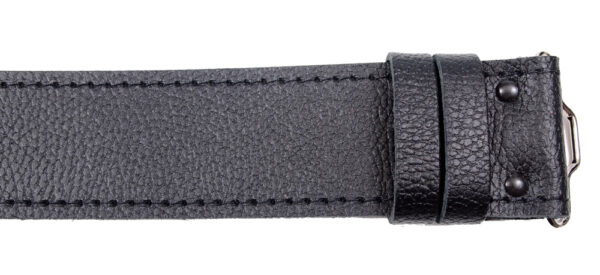 Grain buckle and strap kilt belt detail view 1