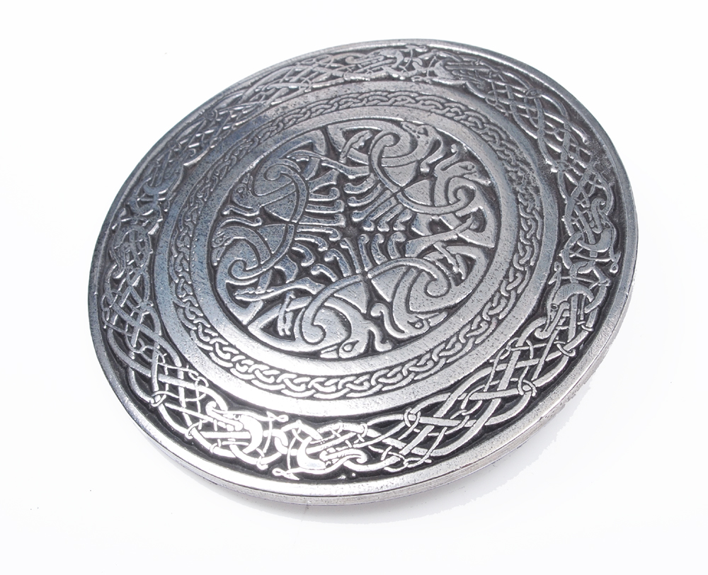Celtic Bird circular belt buckle detail view 2