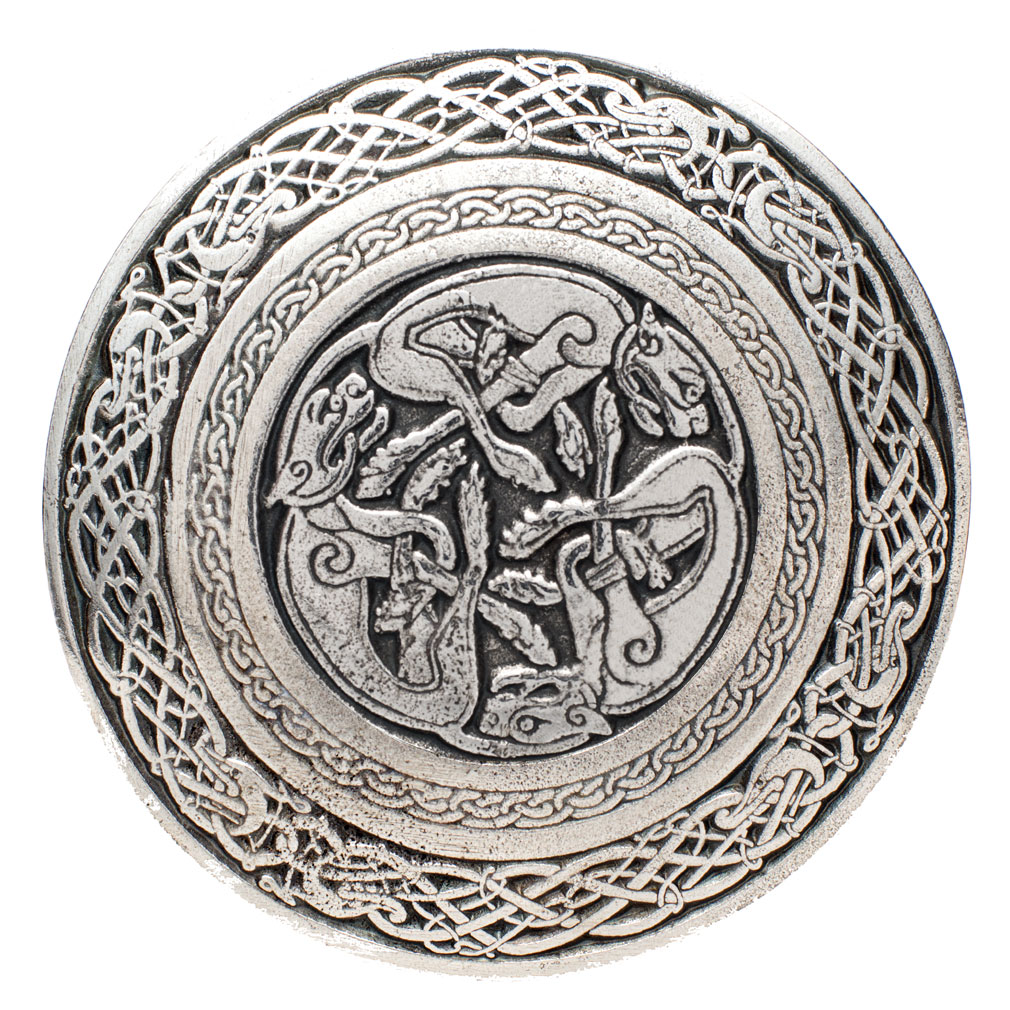Celtic Dog Circular Belt Buckle