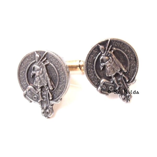 Gaelic Piper Crest cufflinks