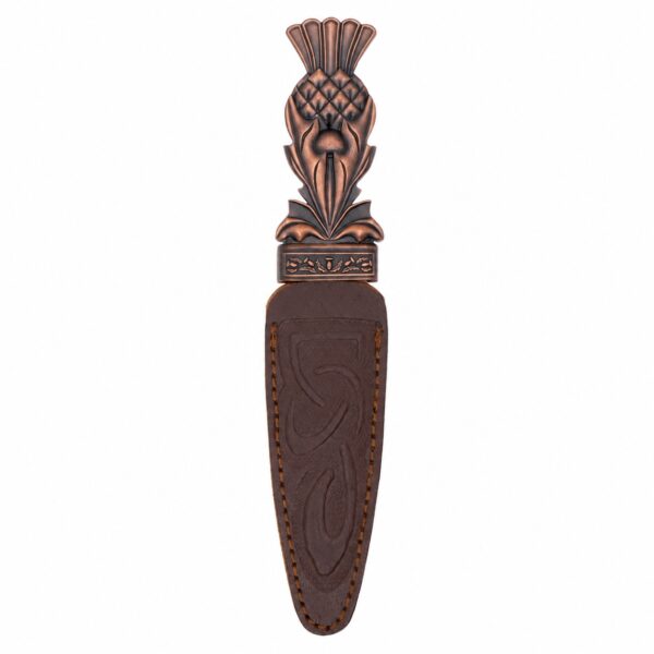 Celtic Deco Thistle plated sgian dubh detail