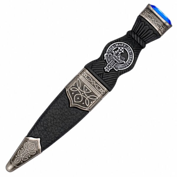 Clan Crest Sgian Dubh with Celtic metalwork