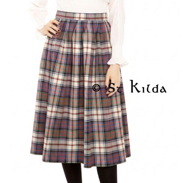 Gathered Tartan Skirt Made-to-measure gathered tartan skirt