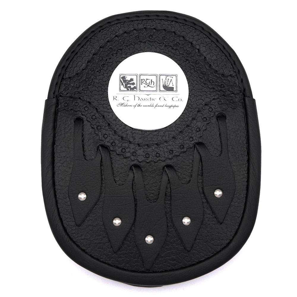 Hunter Leather Leaf Pipe Band Sporran with Disc, example configuration