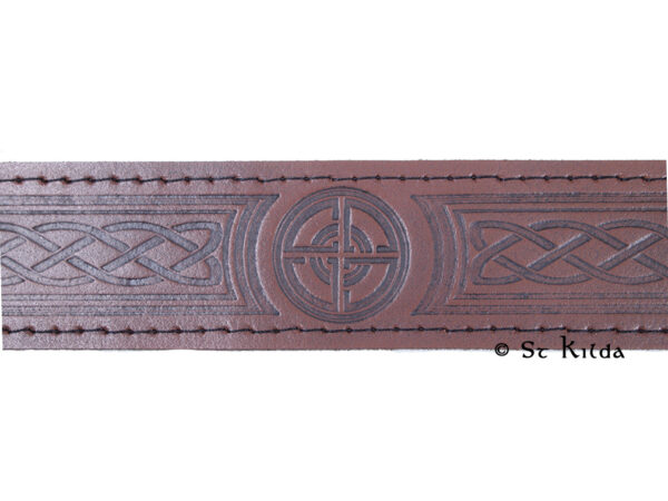Celtic embossed kilt belt detail view 1