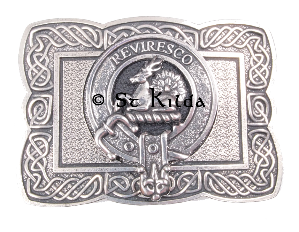 Rectangular clan crest belt buckle detail view 2