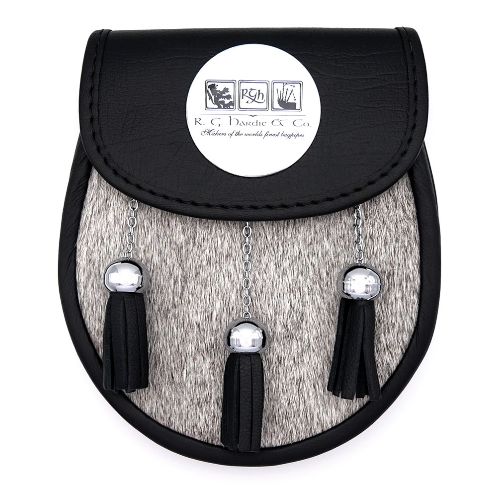 Metal Tassel Semi-Dress Pipe Band Sporran with Disc, example configuration