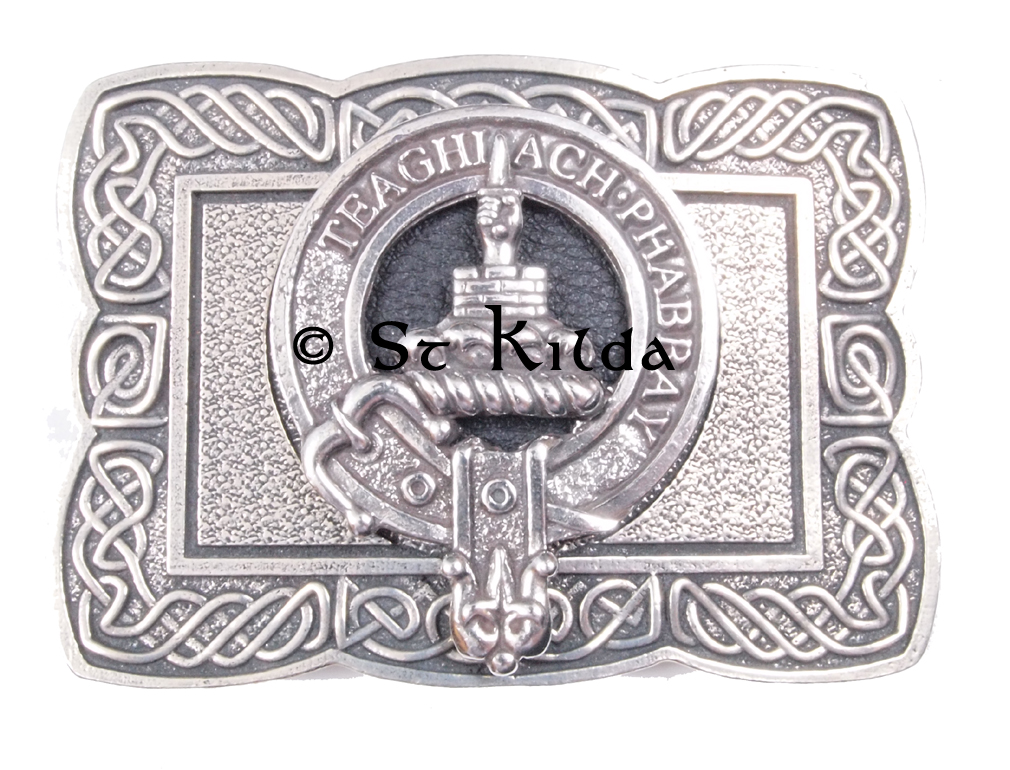 Rectangular clan crest belt buckle detail view 3