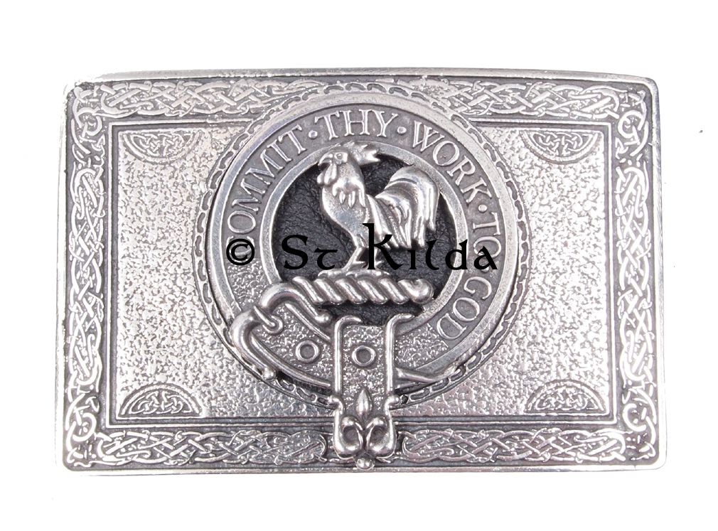Rectangular clan crest belt buckle detail view 7