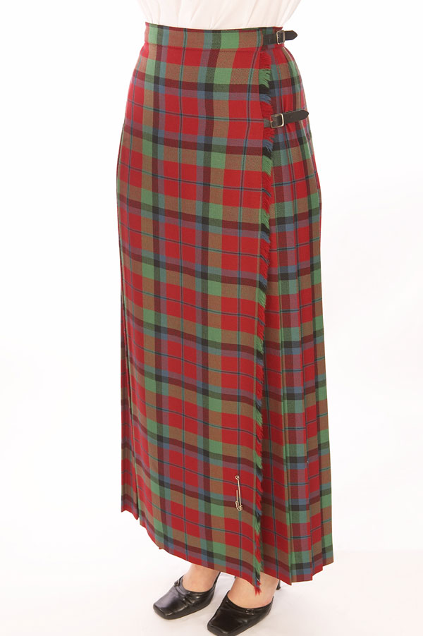 Hostess skirt tartan and side buckle detail